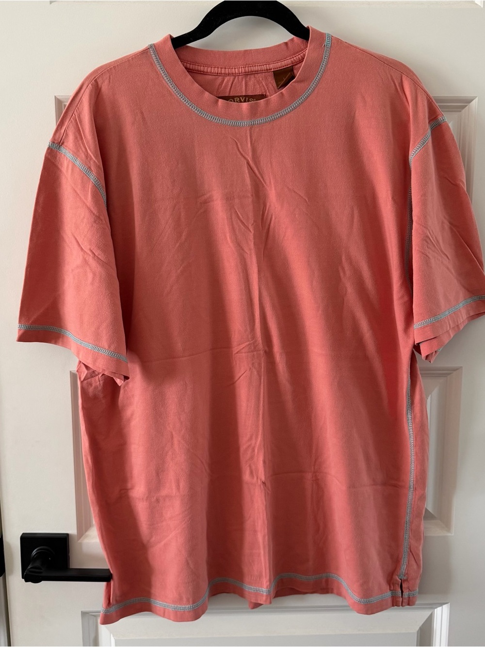 Orvis Coral Short-Sleeve Crewneck with Contrast Stitching